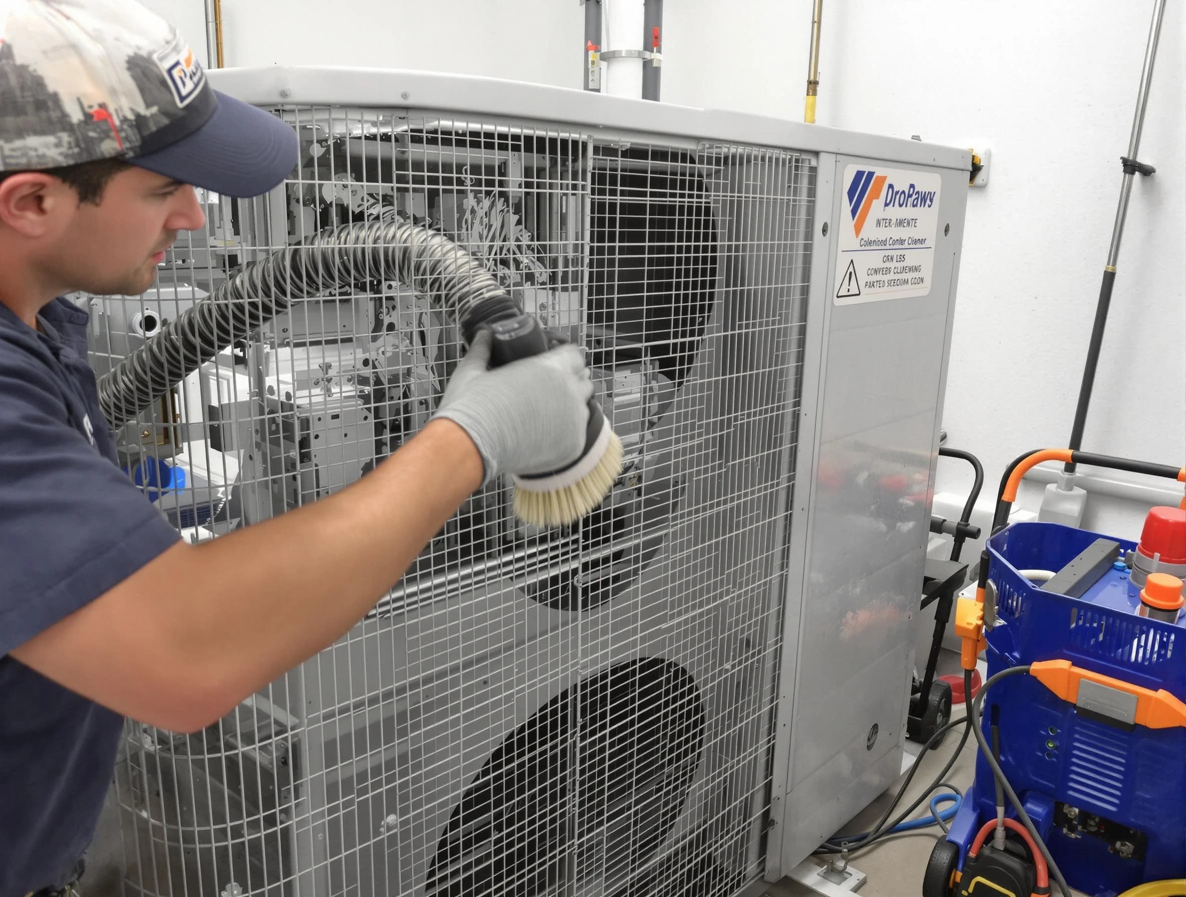 Midlothian Air Duct Cleaning specialist performing precision AC coil cleaning for improved system performance in Midlothian