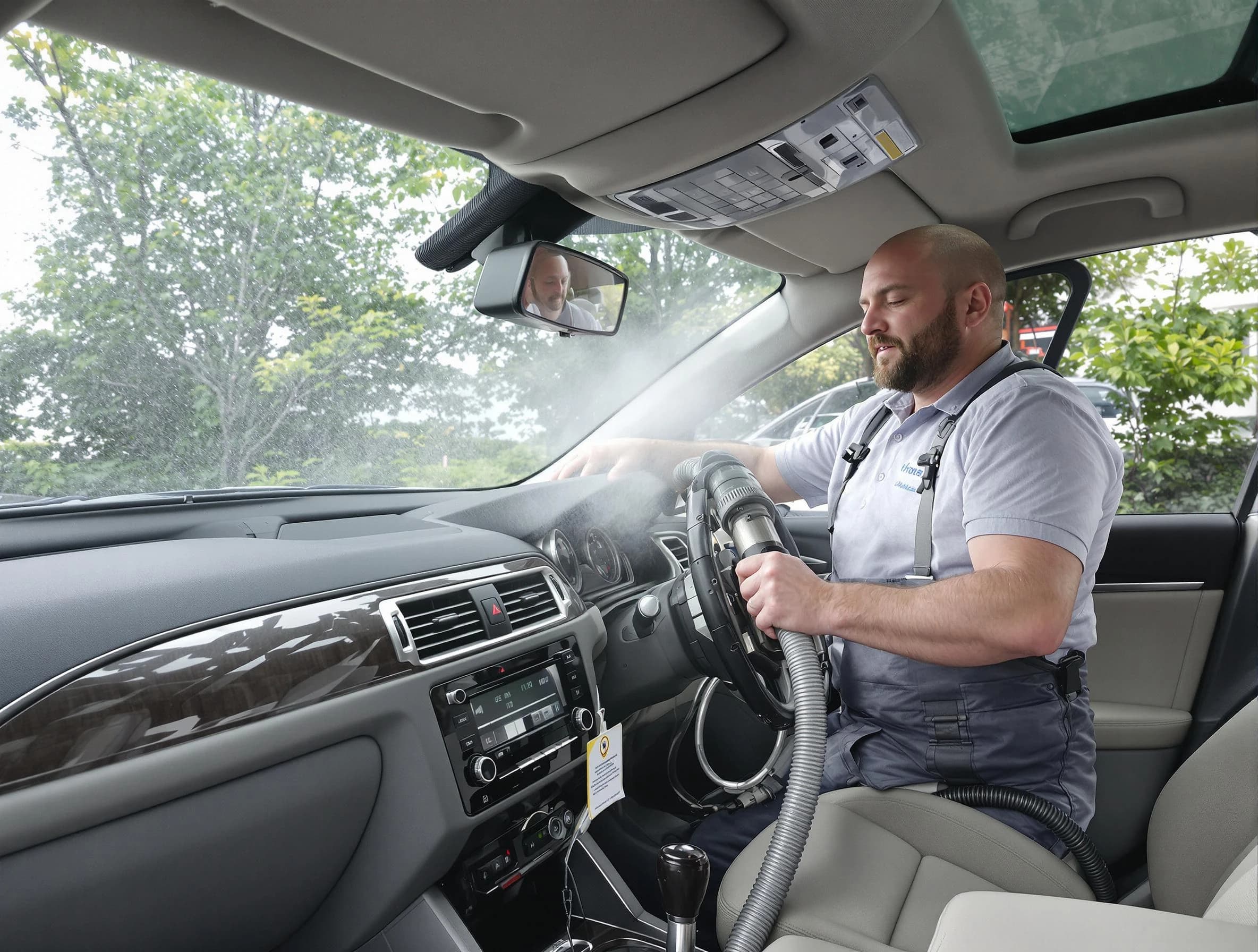 Midlothian Air Duct Cleaning specialist performing professional car duct cleaning in Midlothian