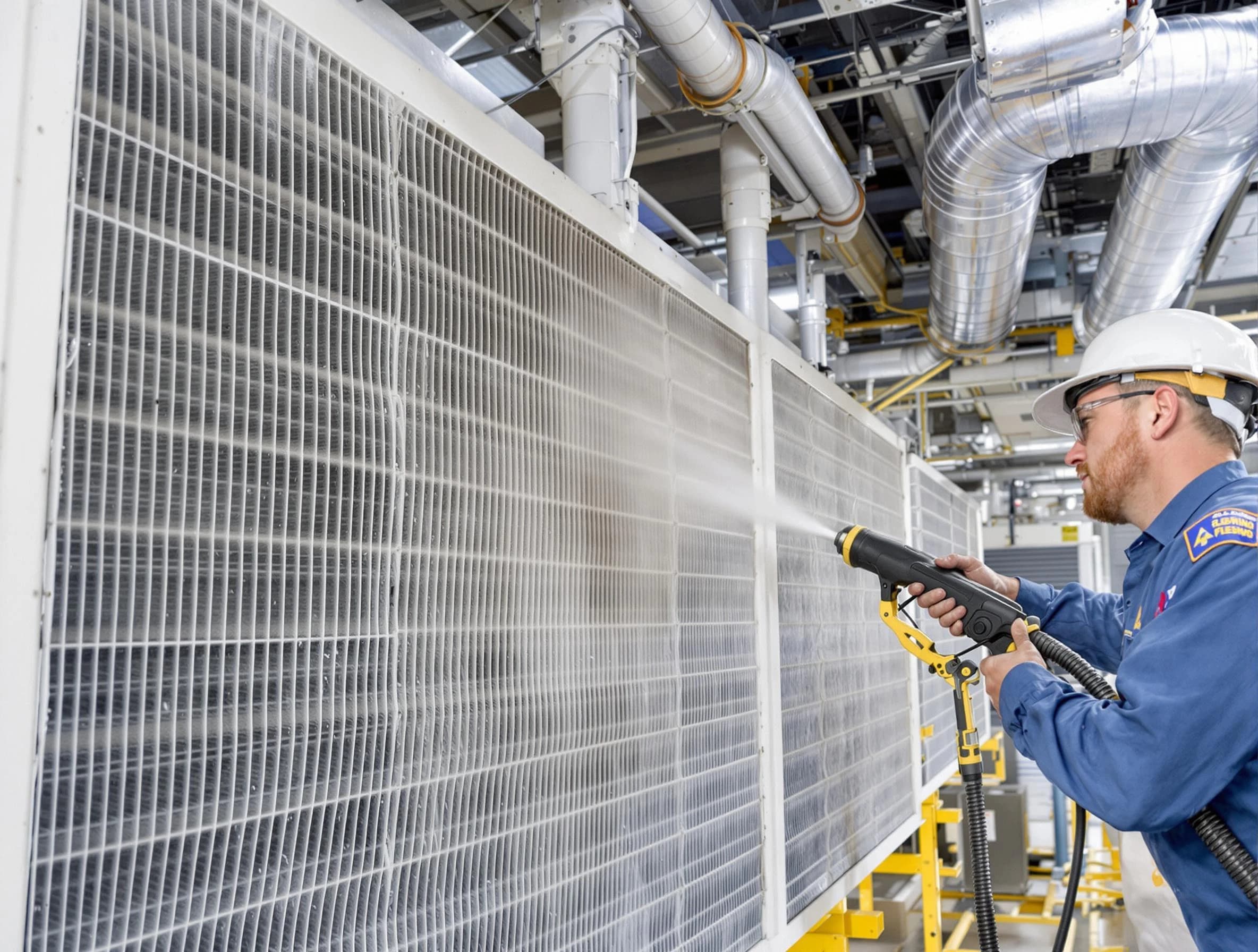 Professional commercial coil cleaning by Midlothian Air Duct Cleaning in Midlothian