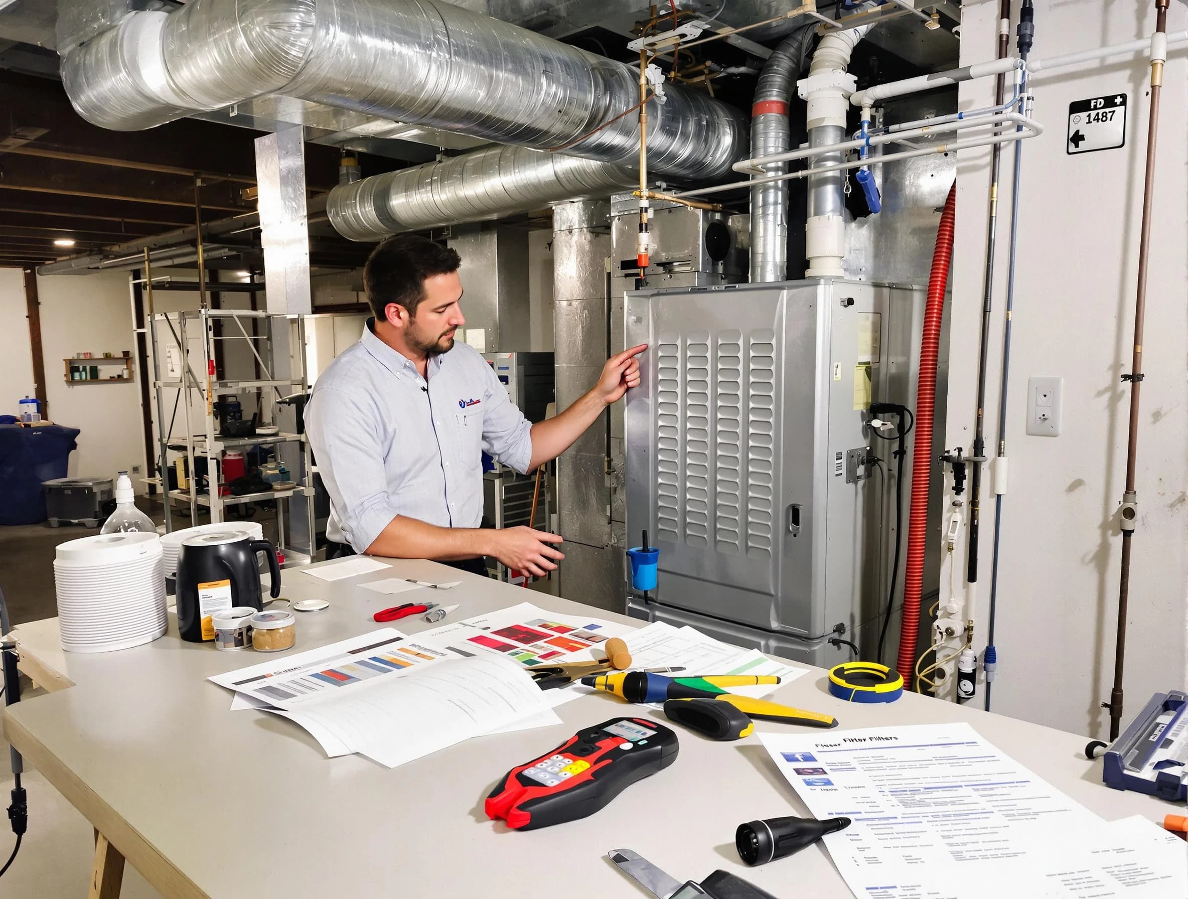 Midlothian Air Duct Cleaning inspector conducting detailed filter system evaluation using professional diagnostic tools in Midlothian