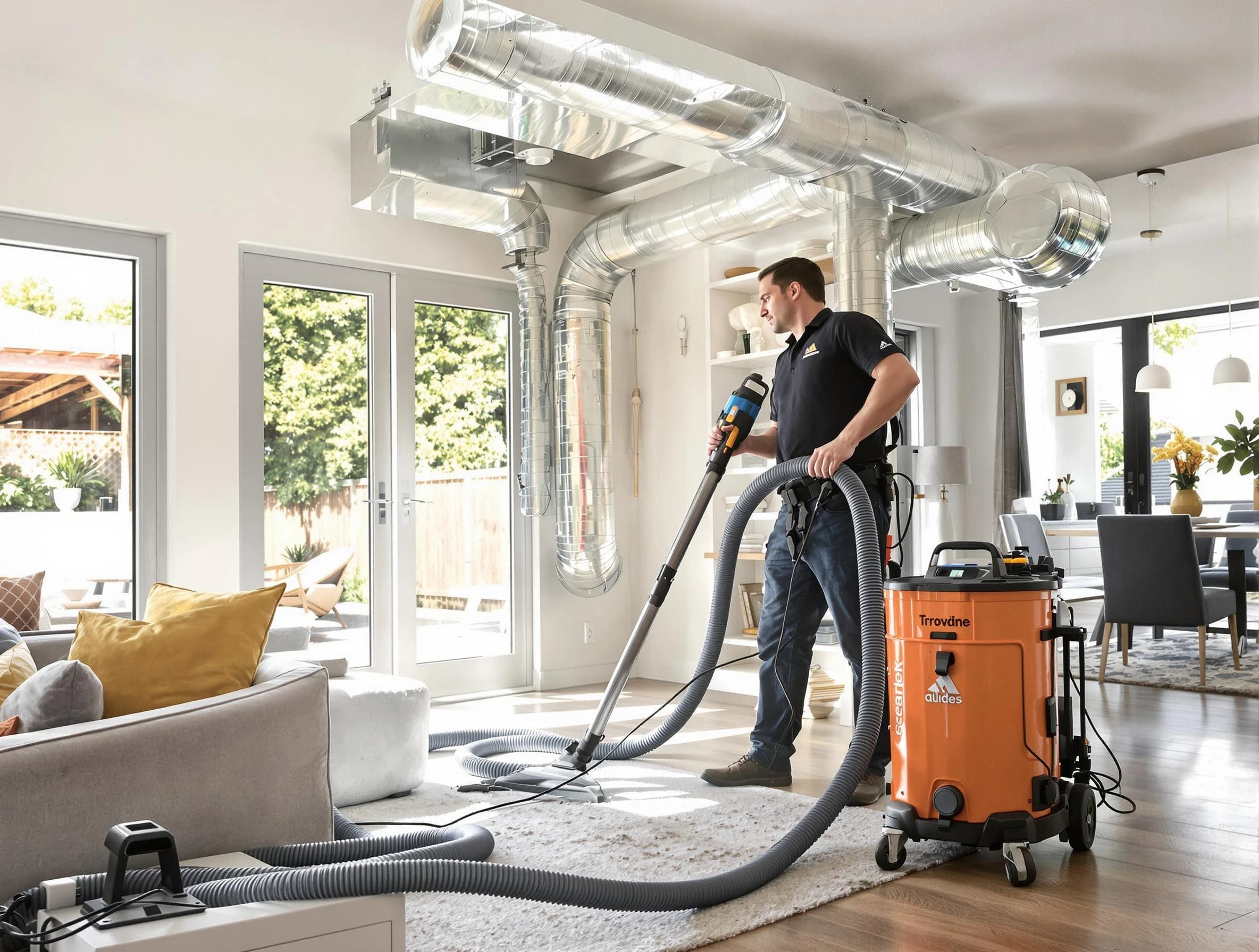Midlothian Air Duct Cleaning specialist performing thorough residential duct cleaning using advanced equipment in Midlothian
